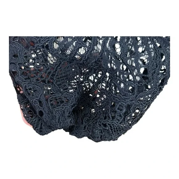LILLY PULITZER Karolina Black Lace DRESS 12 Shift Ruffle Party Holiday Onyx - Picture 15 of 16
